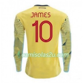 Camisolas de Futebol Colômbia James Rodriguez 10 Equipamento Principal Copa América 2019 Manga Comprida